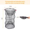 2Pcs Crab Trap Bait Nets Shrimp Prawn Crayfish Lobster Bait Fishing Pot Cage Basket 22x11.8in