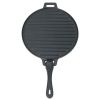 4-Piece Cast Iron Skillet Set with Handles and Griddle, Pre-Seasoned, 6", 10.5", 11"