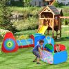 5Pcs Kids Ball Pit Tents Pop Up Playhouse w/ 2 Crawl Tunnel & 2 Tent For Boys Girls Toddlers