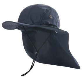 Wide Brim Sun Screen Hat With Neck Flap; Adjustable Waterproof Quick-drying Outdoor Hiking Fishing Cap For Men Women (Color: Black, size: 58-60cm/22.83-23.62in)