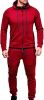 Men's 2 Pieces Tracksuits Running Jogging Athletic Casual Outfits Suit Solid Full Zip Sports Hooded Pants Sweatsuits