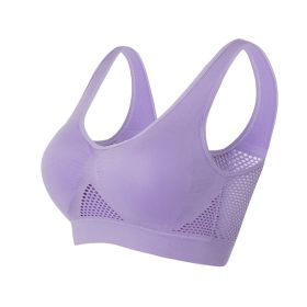 Women Yoga Underwear Padded Crop Tops Underwear Gym Top Yoga Sport Bra Breathable Fitness Running Vest Yoga Bras Sports Type (Color: Purple, size: XL)