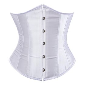 SEXY Gothic Underbust Corset and Waist cincher Bustiers Top Workout Shape Body Belt Plus size Lingerie S-6XL (Color: White, size: 5XL)