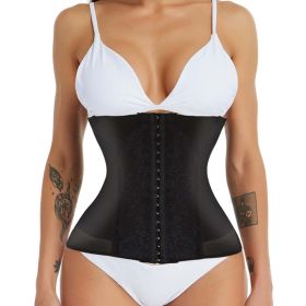 Waist trainer shaper corset slimming Belt underwear body shaper shapewear faja slimming belt tummy Sheath (Color: black 2, size: XXXL)