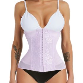 Waist trainer shaper corset slimming Belt underwear body shaper shapewear faja slimming belt tummy Sheath (Color: Purple, size: XL)