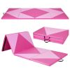 4-Panel PU Leather Folding Exercise Gym Mat with Hook and Loop Fasteners