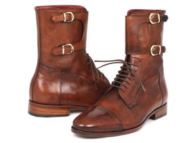 Paul Parkman Men's High Boots Brown Calfskin (ID#F554-BRW) (Select your size: EU 40 - US 7.5)