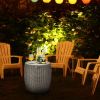 Rattan Cool Bar 4-in-1 Cocktail Table Side Table for Outdoor Patio