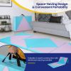 4-Panel PU Leather Folding Exercise Gym Mat with Hook and Loop Fasteners